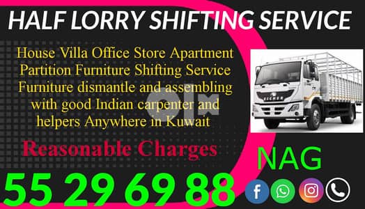 Half lorry shifting service 55296988, packers and movers 55296988