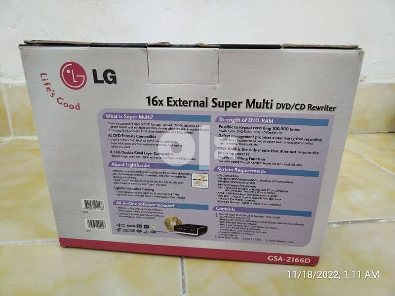 Used LG External Super Multi DVD Rewriter 5